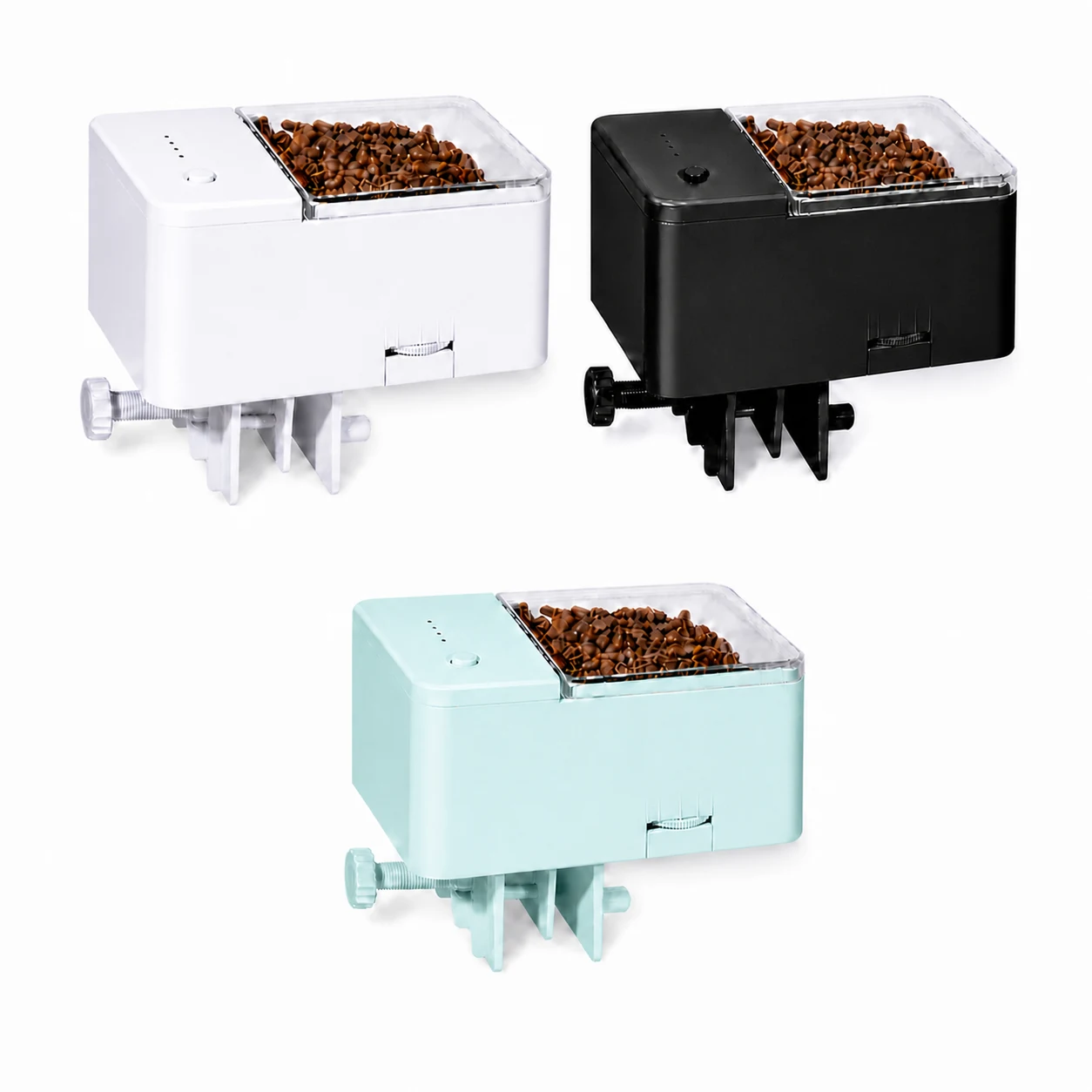 GW-F018A compact automatic fish feeder in three colors